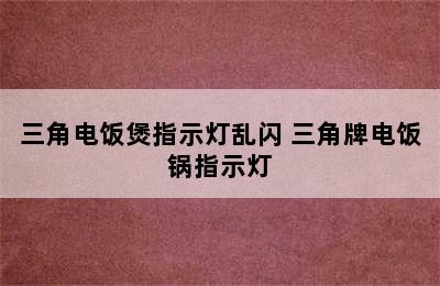 三角电饭煲指示灯乱闪 三角牌电饭锅指示灯